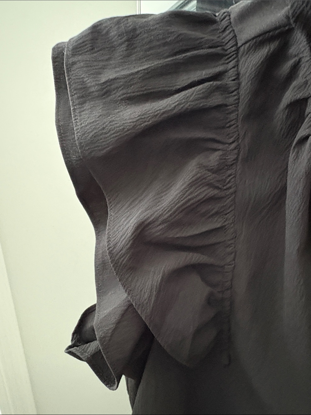 Amazon Black Ruffle Sleeve Tie-Neck Mini Dress - Picture 2 of 7